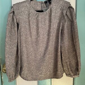 Chic Gray Patterned Blouse for Women